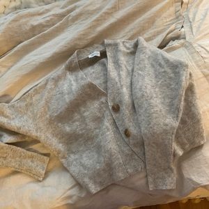 & other stories neutral gray mohair cardigan